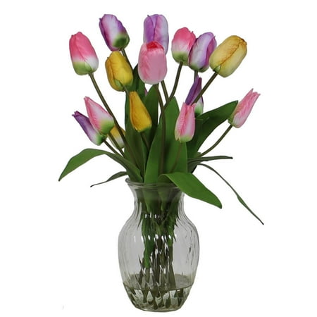 20\u0026quot; Artificial Spring Tulip Flower Arrangement in Glass Vase Walmart.com 20\u0026quot; Artificial Spring Tulip Flower Arrangement in Glass Vase Walmart.com
